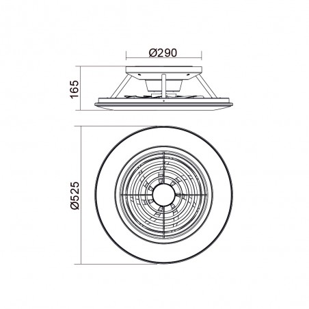 Ventilador Plafón LED Alisio Mini (70W)