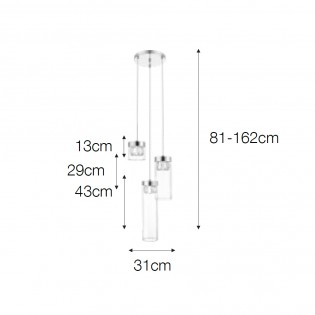 Lámpara colgante Diamant (3 luces)