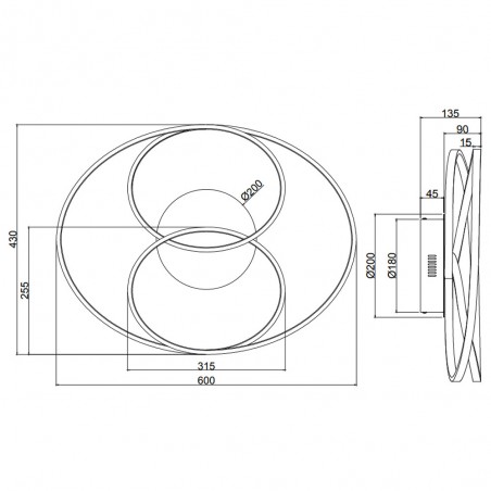 Plafón de techo Led Gale (38,5W)