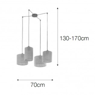 Lámpara colgante Ogassa (4 luces)