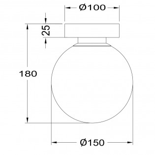Aplique de pared Basic Form Opal Negro