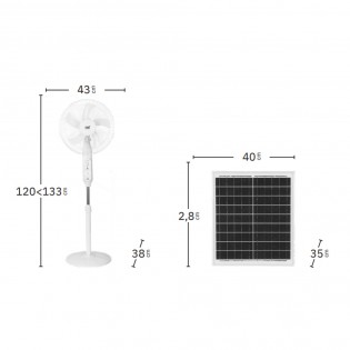 Ventilador de pie con panel solar Clima (30W)