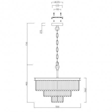 Lámpara colgante Revero Oro