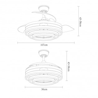 Ventilador LED con aspas plegables Kai CCT (72W)