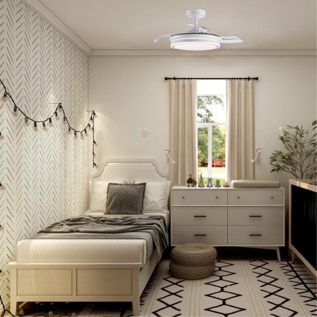 Ventilador LED con aspas retráctiles Moss Mini CCT (35W)