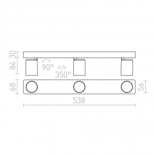 Aplique de pared Dugme (3 Luces)