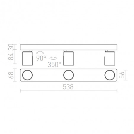 Aplique de pared Dugme (3 Luces)