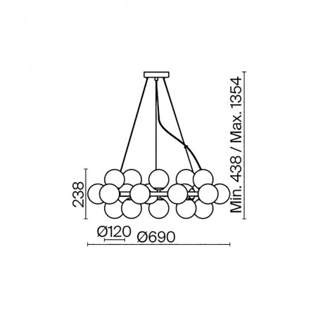 Lámpara de techo Dallas II (25 luces)