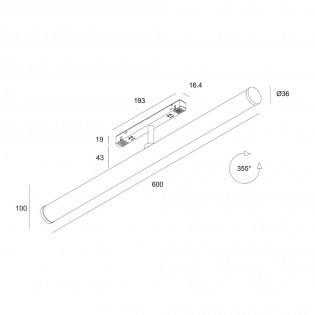 Tubo LED para carril magnético Larc Exility (25W)