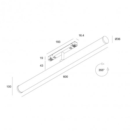 Tubo LED para carril magnético Larc Exility (25W)