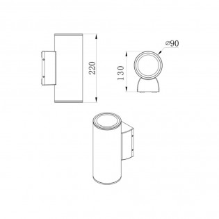 Aplique de exterior LED Fox (2x6W)
