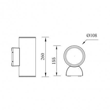 Aplique de exterior LED Fox (2x12W)