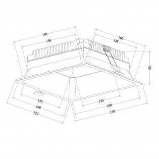 Downlight empotrable LED Okno Cuadrado (24W)