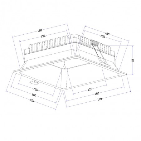 Downlight empotrable LED Okno Cuadrado (24W)