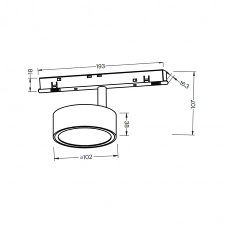 Foco LED para carril magnético Rado CCT Exility (18W)