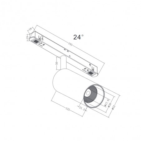 Foco de carril magnético Focus LED CCT Exility (12W)