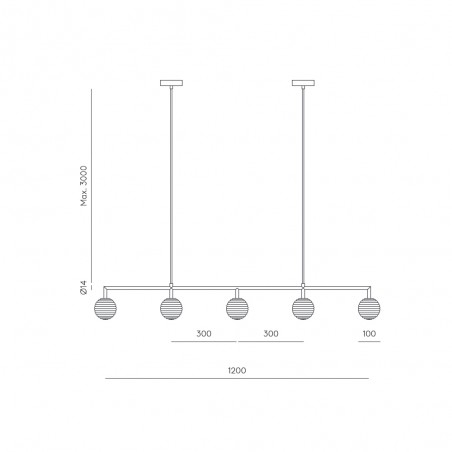 Lámpara colgante LED Doul (5x3W)