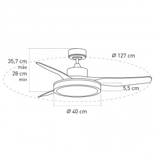 Ventilador de techo LED Aran CCT (36W)