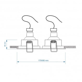 Empotrable de techo para baños Zoom (2 luces)