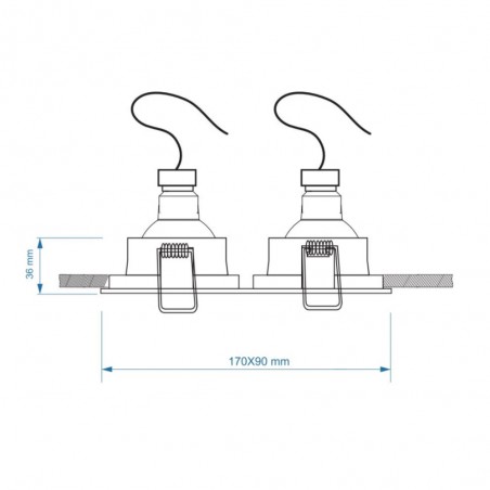 Empotrable de techo para baños Zoom (2 luces)