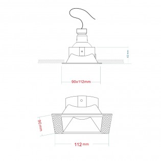 Empotrable de techo Dot Cuadrado II