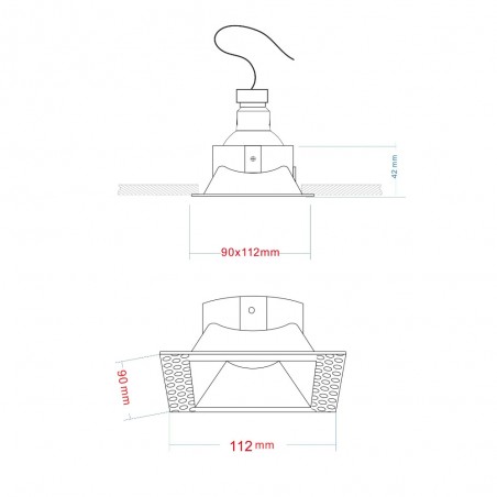 Empotrable de techo Dot Cuadrado II