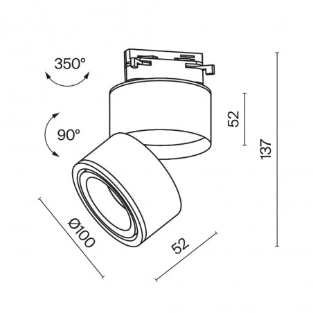 Foco LED para carril monofásico Yin Dim Unity (15W)