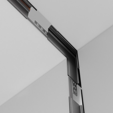 Accesorio esquina para carril magnético empotrable Exility