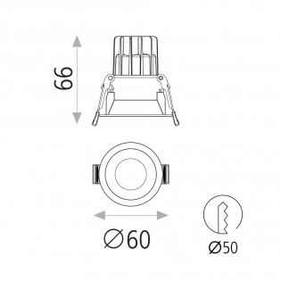 Empotrable de techo LED Kidal (6W)