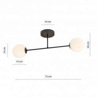 Plafón de techo Nicolo Opal (2 luces)
