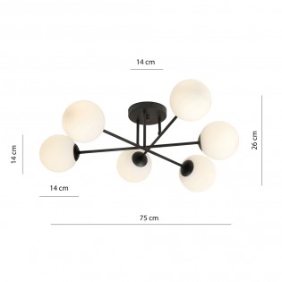 Plafón de techo Nicolo Opal (6 luces)