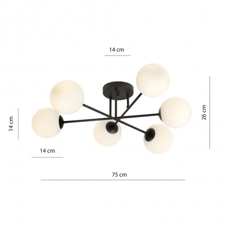 Plafón de techo Nicolo Opal (6 luces)