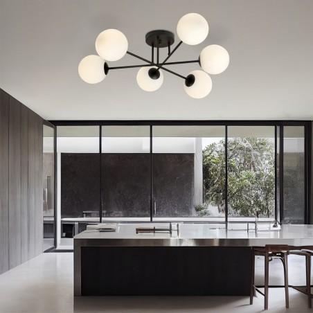 Plafón de techo Nicolo Opal (6 luces)