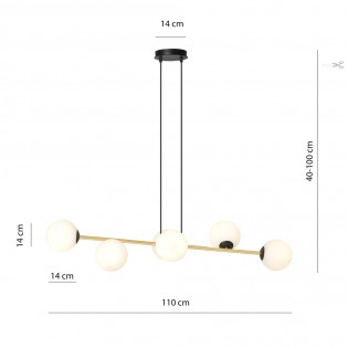 Lámpara de techo Cuaron Opal (6 luces)