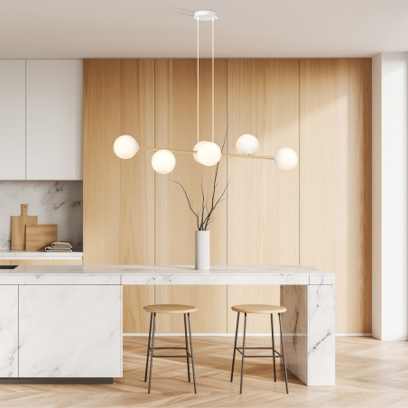 Lámpara de techo Cuaron II Opal (6 luces)