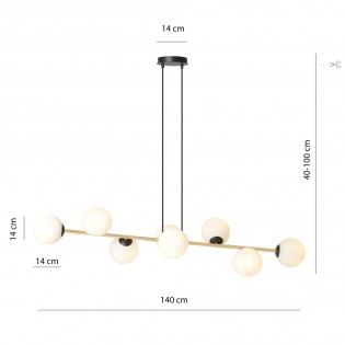 Lámpara de techo Cuaron Opal (8 luces)