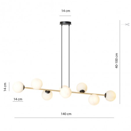Lámpara de techo Cuaron Opal (8 luces)