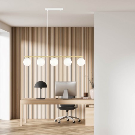 Lámpara colgante Etisa Blanco (5 luces)