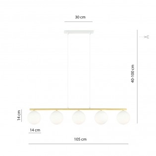 Lámpara colgante Etisa Blanco (5 luces)
