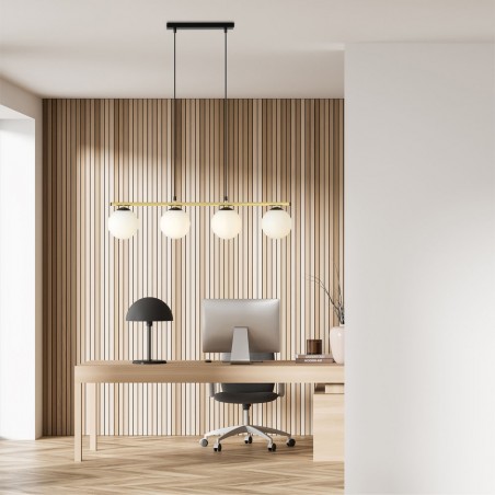 Lámpara colgante Etisa Negro (4 luces)