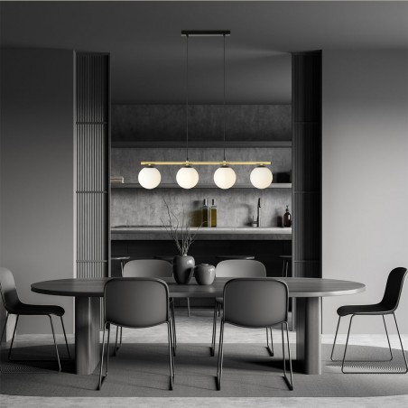Lámpara colgante Etisa Negro (4 luces)