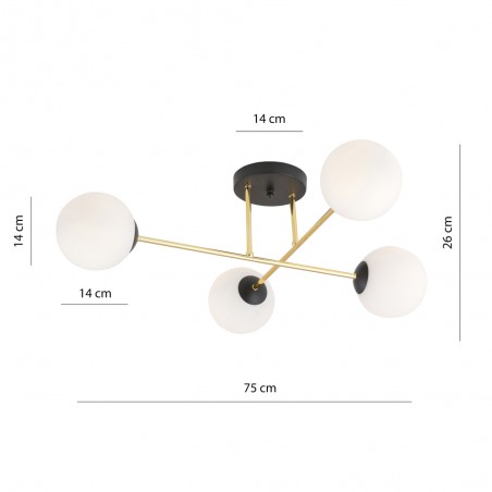 Plafón de techo Mendra Opal (4 luces)
