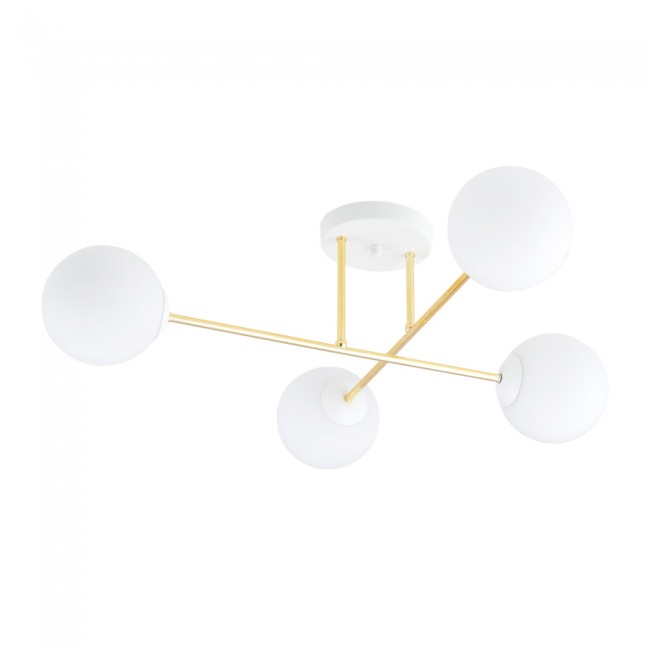 Plafón de techo Mendra II Opal (4 luces)