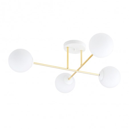 Plafón de techo Mendra II Opal (4 luces)