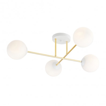 Plafón de techo Mendra II Opal (4 luces)