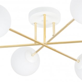 Plafón de techo Mendra II Opal (6 luces)