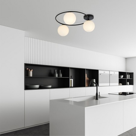 Plafón de techo Sotelo Opal (3 luces)