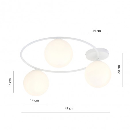 Plafón de techo Sotelo II Opal (3 luces)