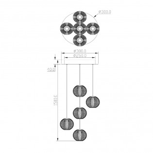 Lámpara colgante LED Cintra (5x4.7W)