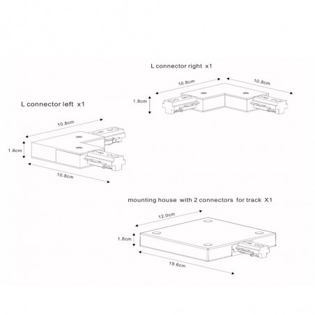 Carril monofásico TRACK Basic Set (2 metros)